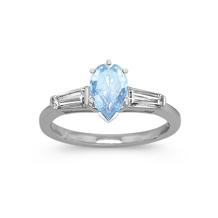 Baguette Natural Diamond Three-Stone Engagement Ring