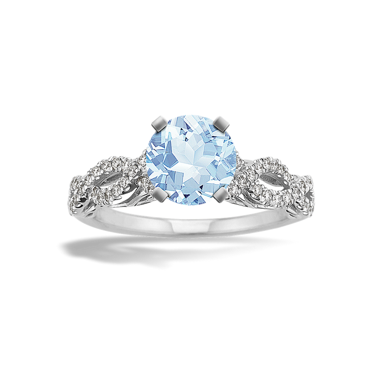 Savannah Natural Diamond Infinity Engagement Ring in 14k White Gold