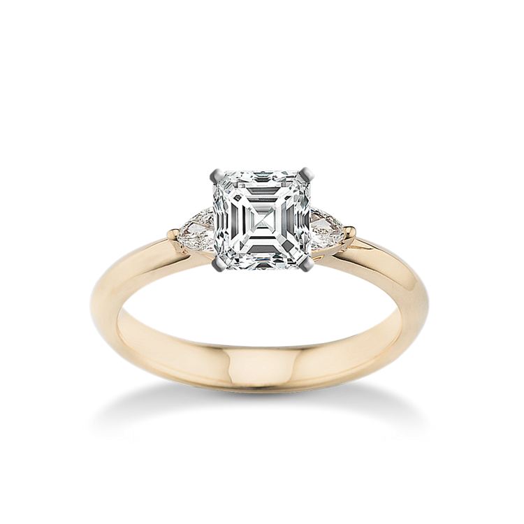 Miriam Three-Stone Natural Diamond Engagement Ring in 14K Yellow Gold