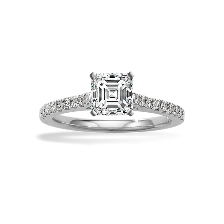 Rosemary Pave-Set Natural Diamond Engagement Ring