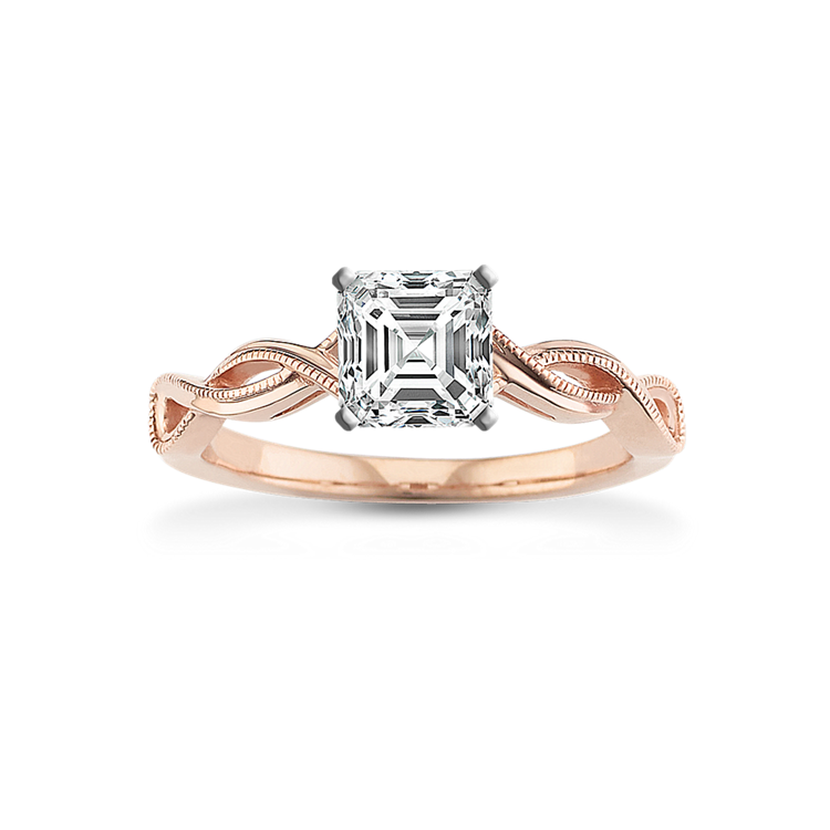 Valley Infinity Swirl Engagement Ring with Milgrain Detailing