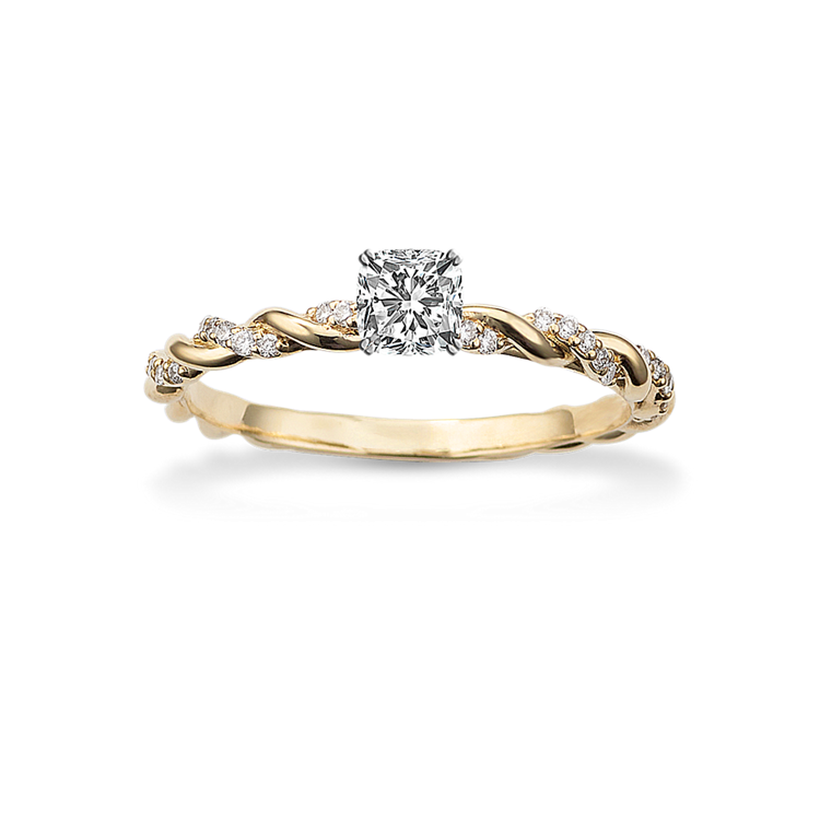 0.3 ct. Natural Diamond Engagement Ring in Yellow Gold
