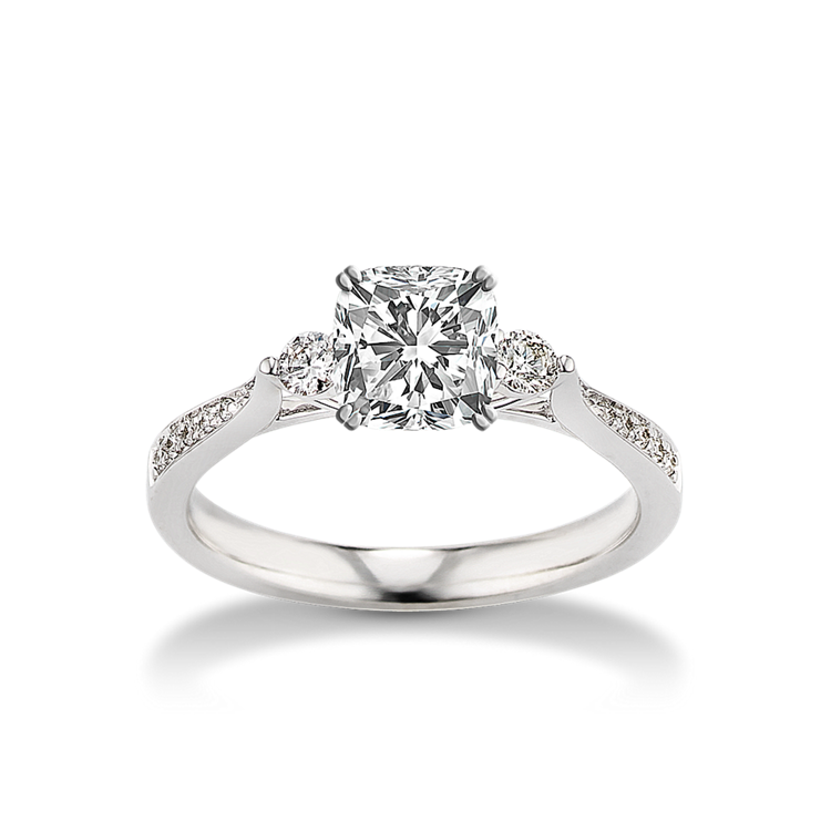 1/6 ct. Natural Diamond Cathedral Engagement Ring