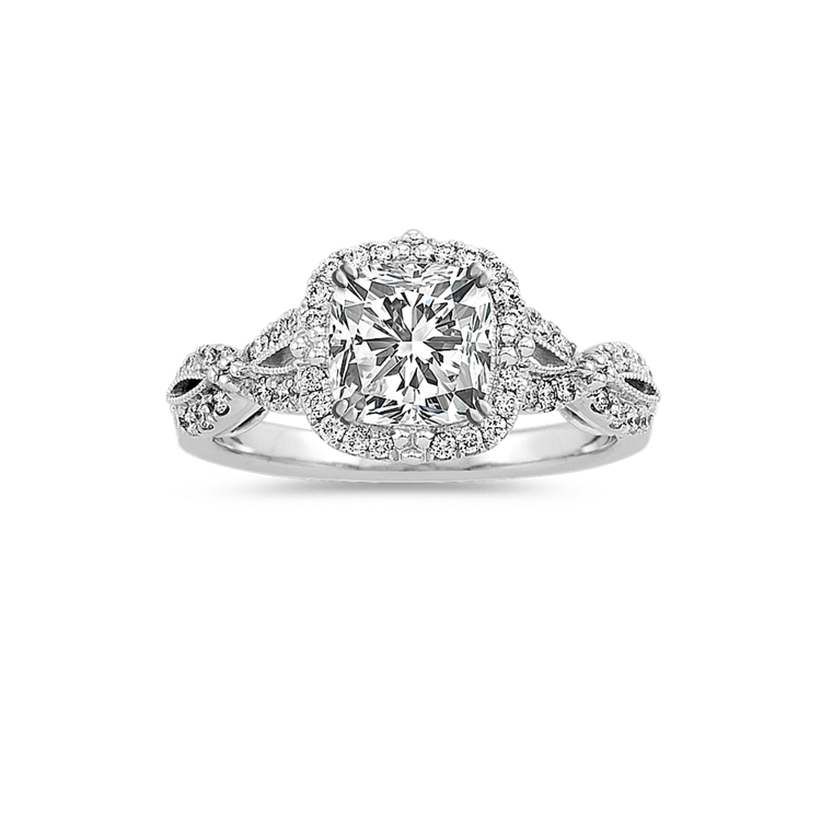 Coronet Natural Diamond Halo Engagement Ring