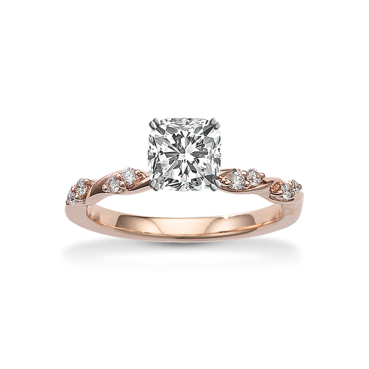 Infinite Love Natural Diamond Engagement Ring in 14K Rose Gold