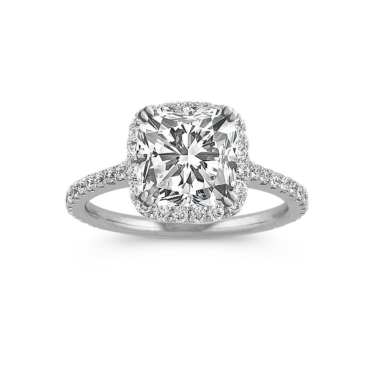 Cushion diamond halo best sale