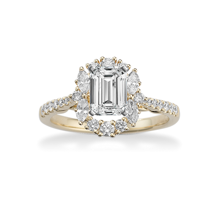 Stella Natural Diamond Halo Engagement Ring
