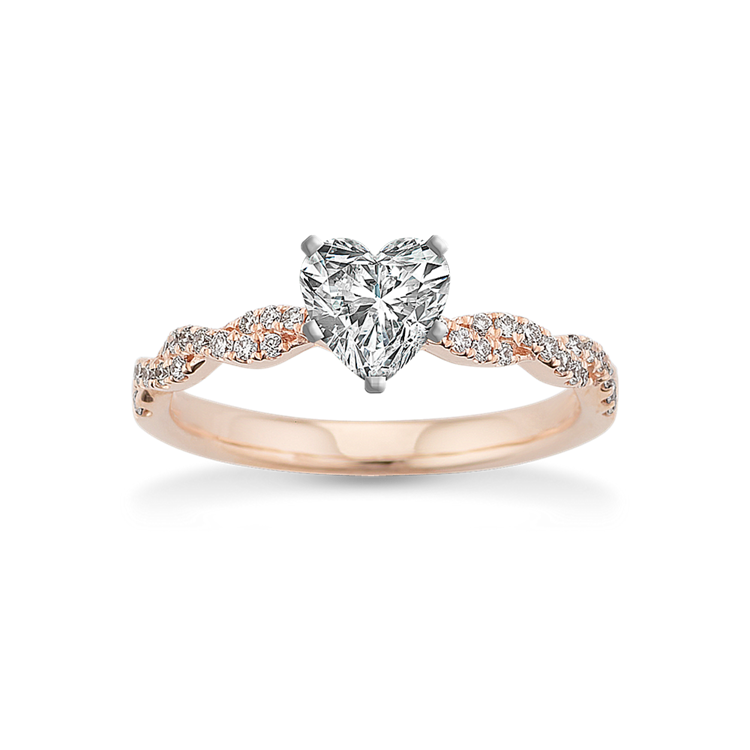 Lace Round Natural Diamond Infinity Engagement Ring