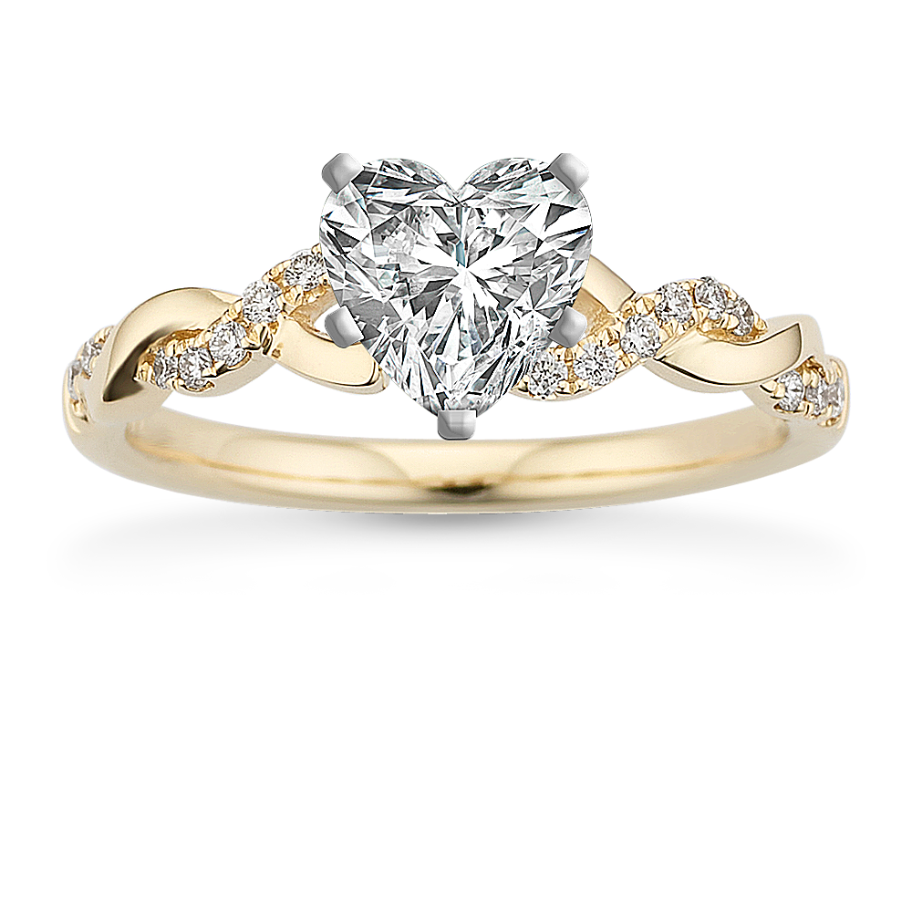 Willow Round Diamond Infinity Engagement Ring in 14k Yellow Gold