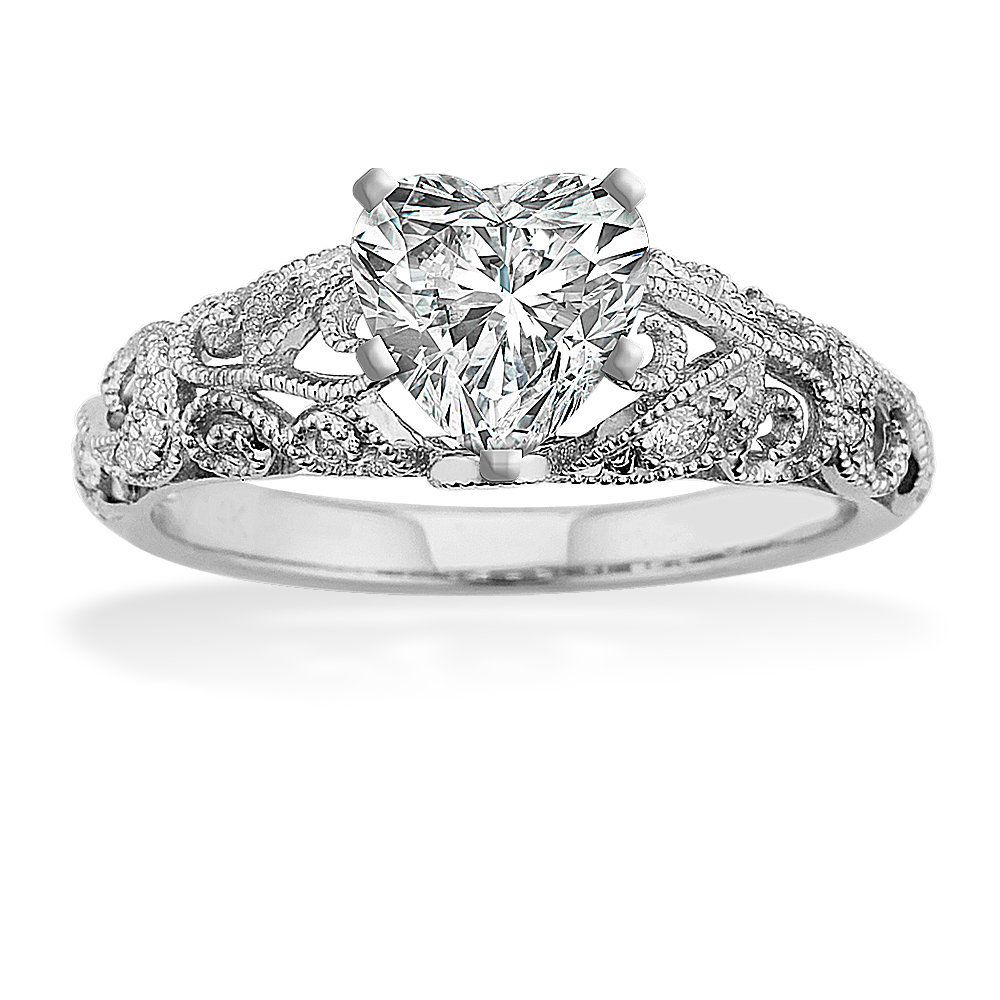 Cosette Diamond Engagement Ring with in 14k White Gold