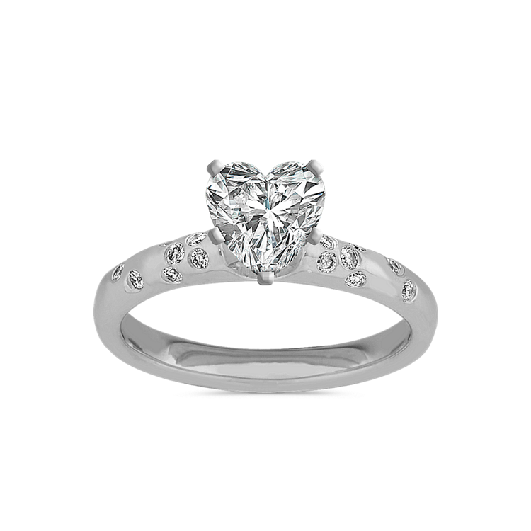 Stardust Natural Diamond Engagement Ring in 14K White Gold