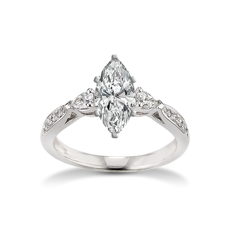 1/3 ct. Three Stone Natural Diamond Engagement Ring