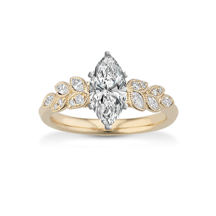 Orna Natural Diamond Engagement Ring in 14k Yellow Gold
