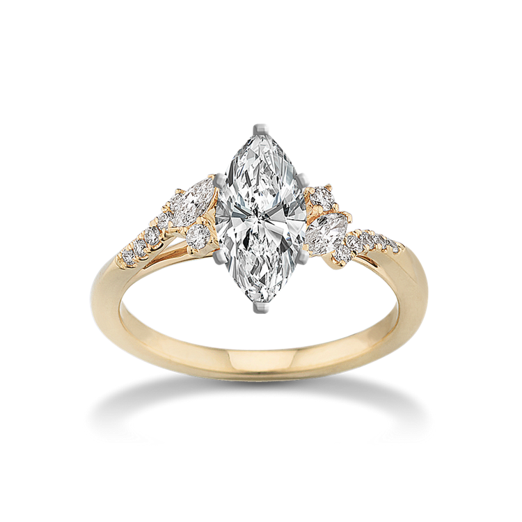 Classic Natural Diamond Engagement Ring in 14k Yellow Gold