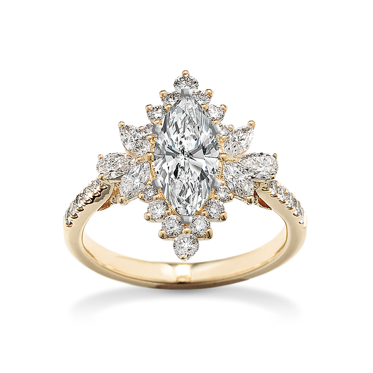 Marquise hot sale halo ring