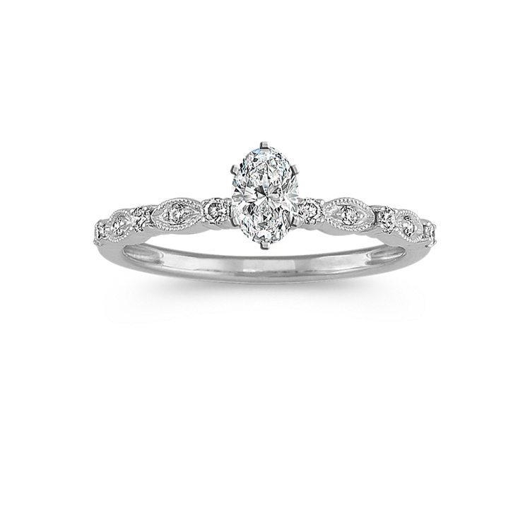 0.5 ct. Lab-Grown Diamond Engagement Ring in White Gold