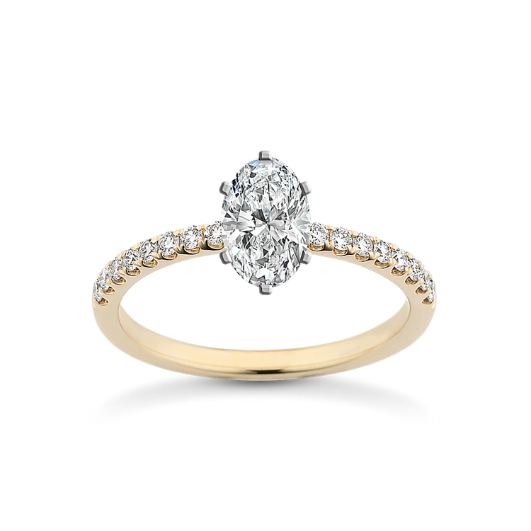 Timeless Natural Diamond Engagement Ring with Pave Setting