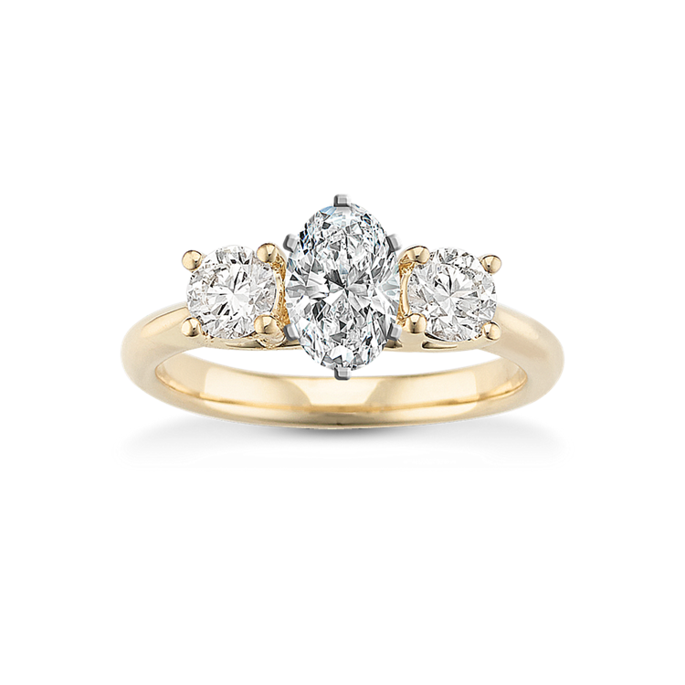 5/8 ct. Three Stone Natural Diamond Engagement Ring