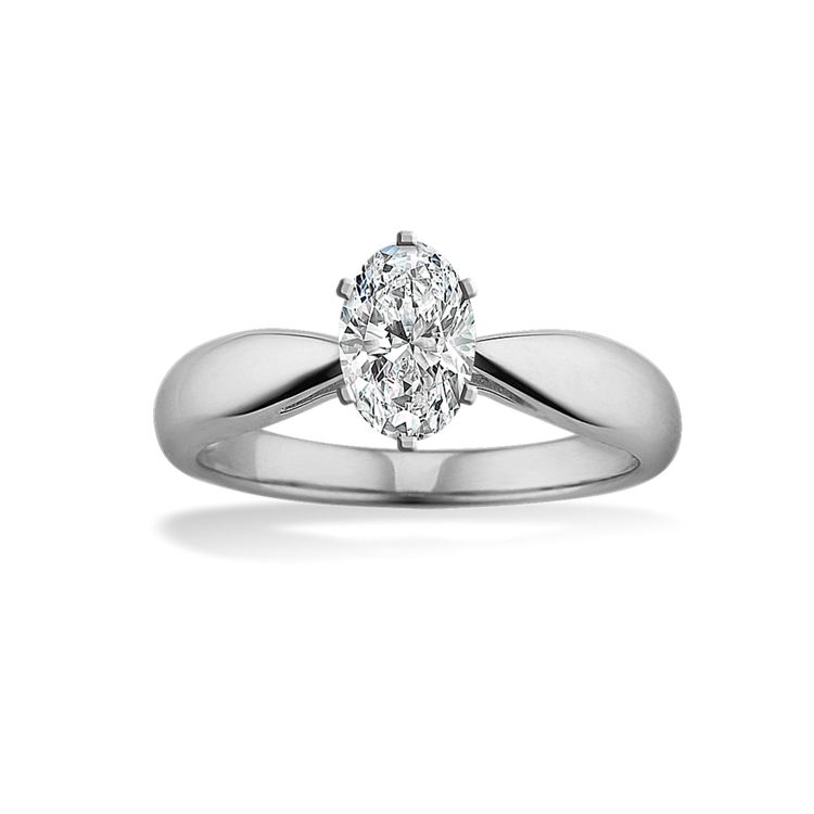 Classic Solitaire Ring in 14k White Gold