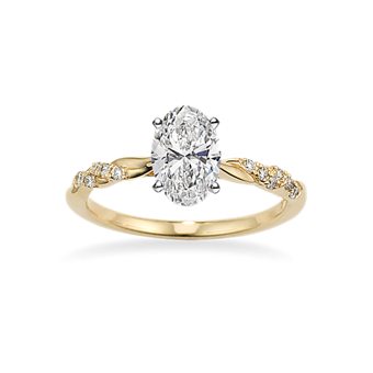 Diagonal 14K Yellow Gold & Diamond Band (4mm) | Shane Co.