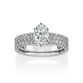 Charlotte Three-Row Diamond Pave Band | Shane Co.