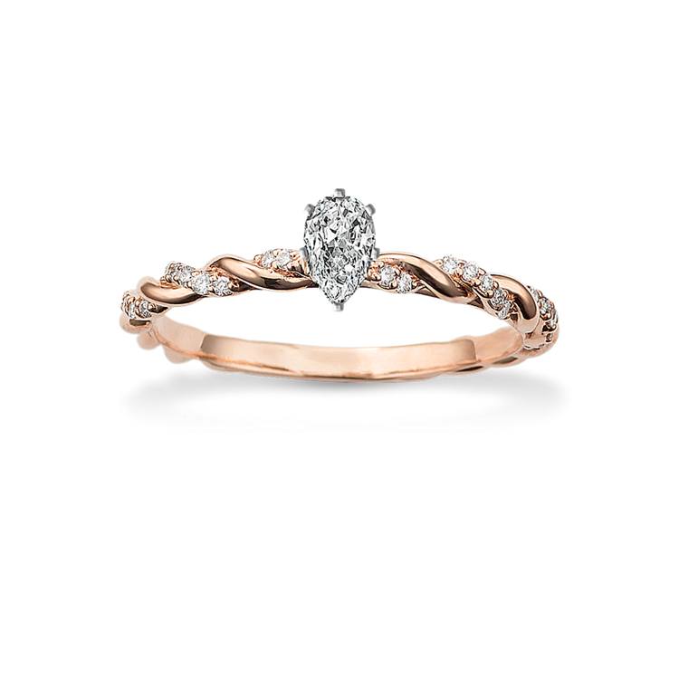 0.3 ct. Natural Diamond Engagement Ring in Rose Gold