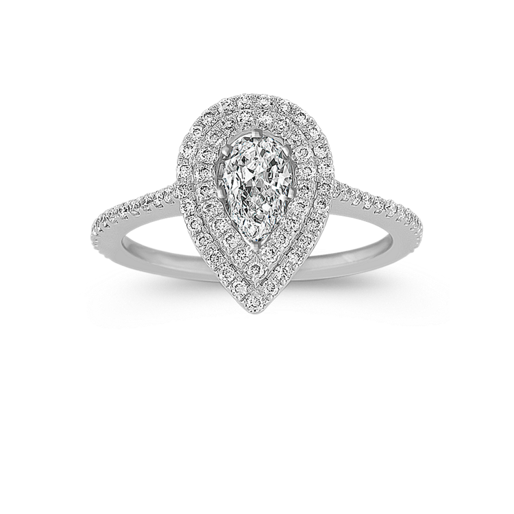 0.51 ct. Natural Diamond Engagement Ring in White Gold