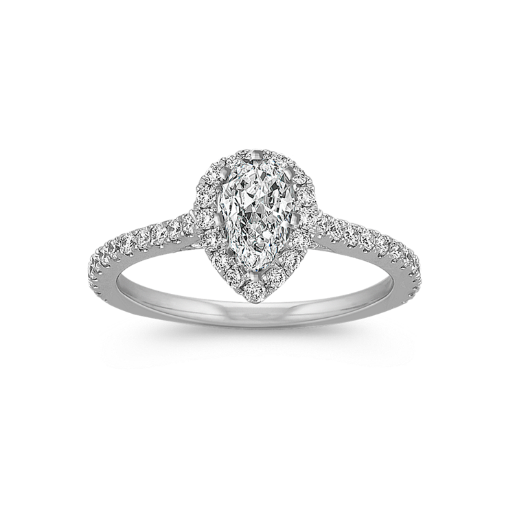 Siena Natural Diamond Halo Engagement Ring in 14K White Gold