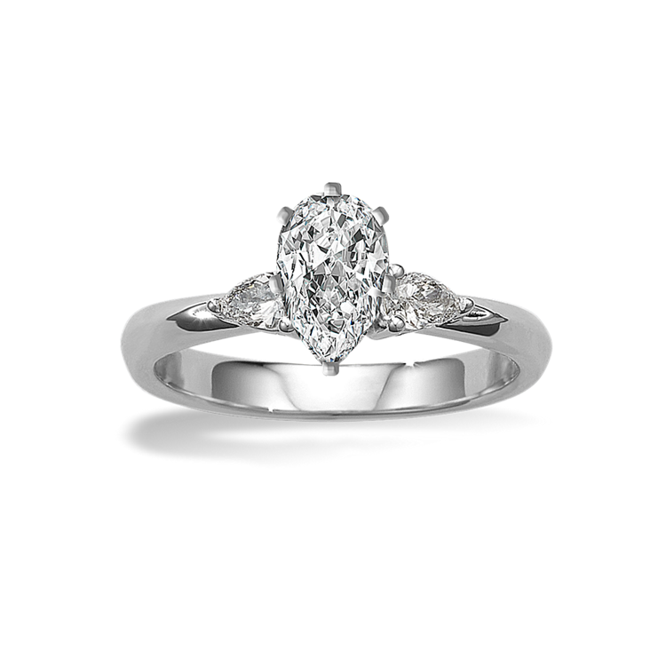 Miriam Three-Stone Natural Diamond Engagement Ring in Platinum