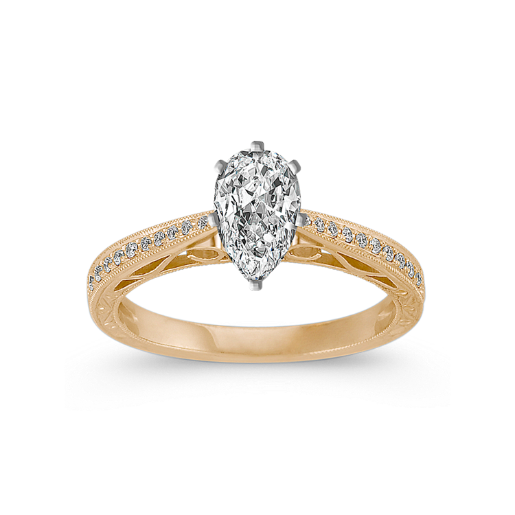 Agatha Vintage Natural Diamond Engagement Ring in 14k Yellow Gold