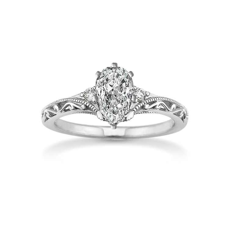 Vale Natural Diamond Engagement Ring in 14K White Gold