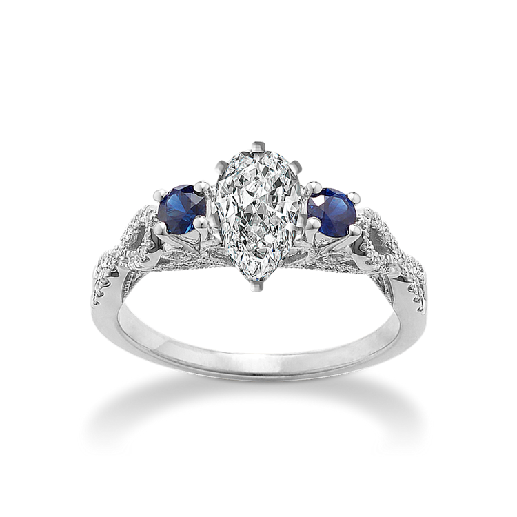 Engagement rings with colored accent stones cheap