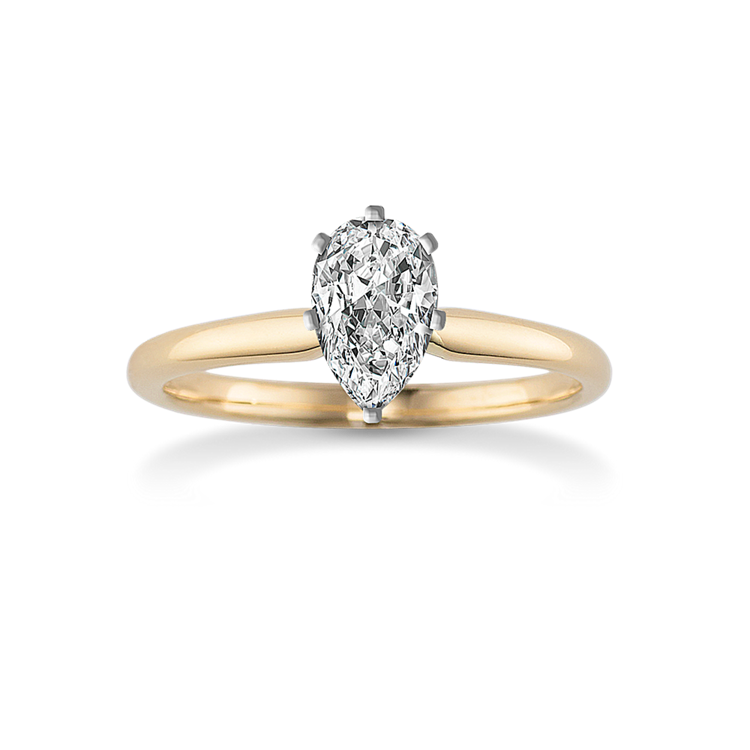 Solitaire Engagement Ring in 14K Yellow Gold