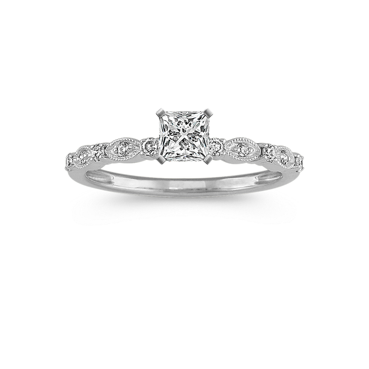 0.36 ct. Natural Diamond Engagement Ring in White Gold