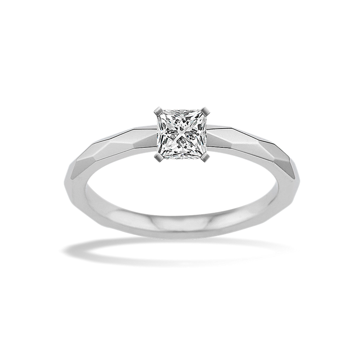 0.34 ct. Natural Diamond Engagement Ring in White Gold