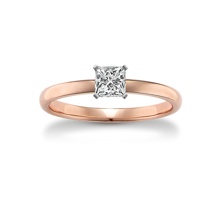 0.39 ct. Natural Diamond Engagement Ring in Rose Gold