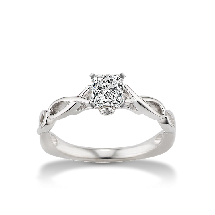 Sofia 14k White Gold Infinity Engagement Ring