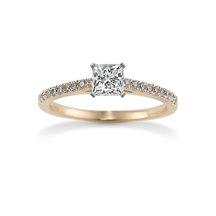 0.53 ct. Natural Diamond Engagement Ring in Yellow Gold