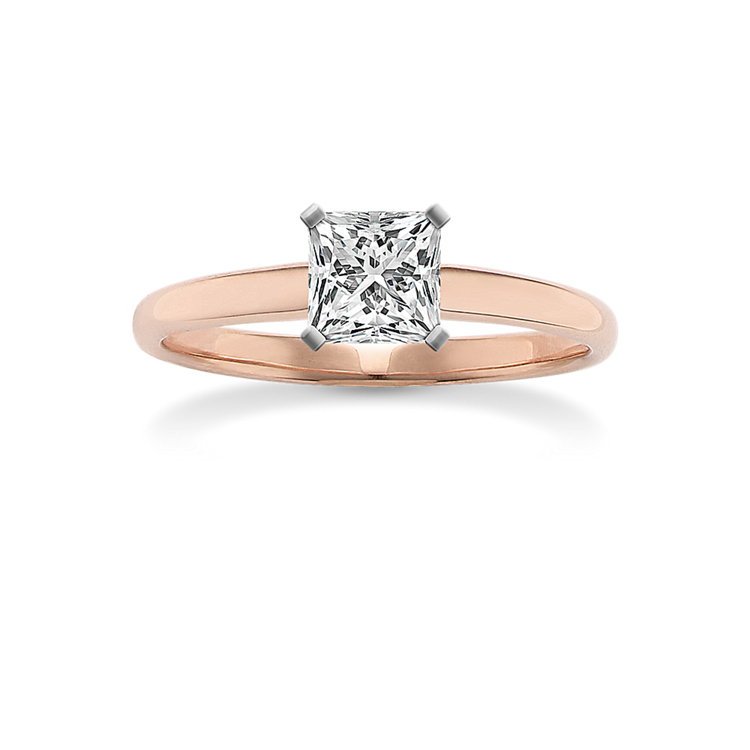 0.98 ct. Natural Diamond Engagement Ring in Rose Gold