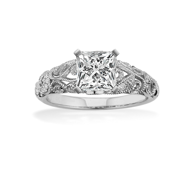 1.28 ct. Lab-Grown Diamond Engagement Ring in White Gold
