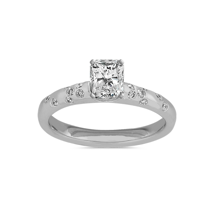 0.62 ct. Natural Diamond Engagement Ring in White Gold