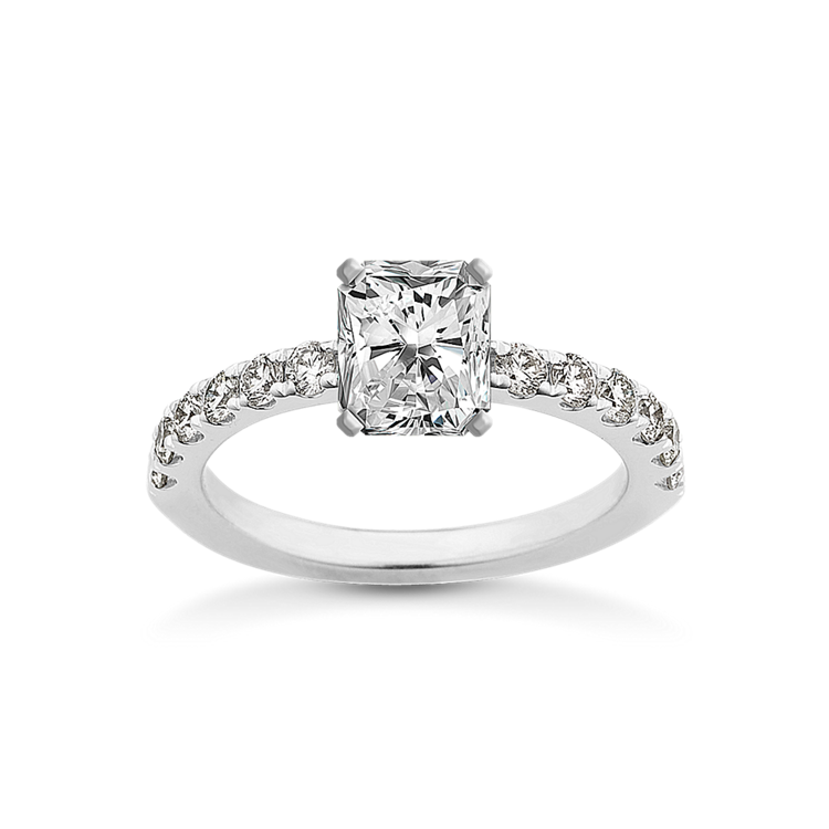 Summit Natural Diamond Engagement Ring with Pave Setting