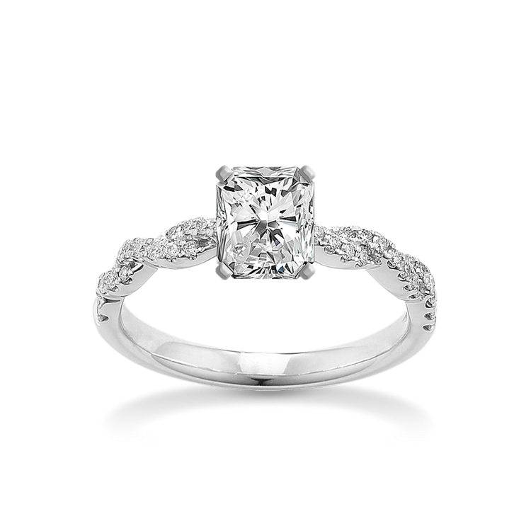Lace Natural Diamond Infinity Engagement Ring with Pave-Setting