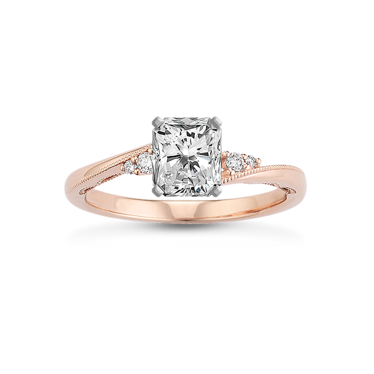 Classic Natural Diamond Engagement Ring in 14k Rose Gold