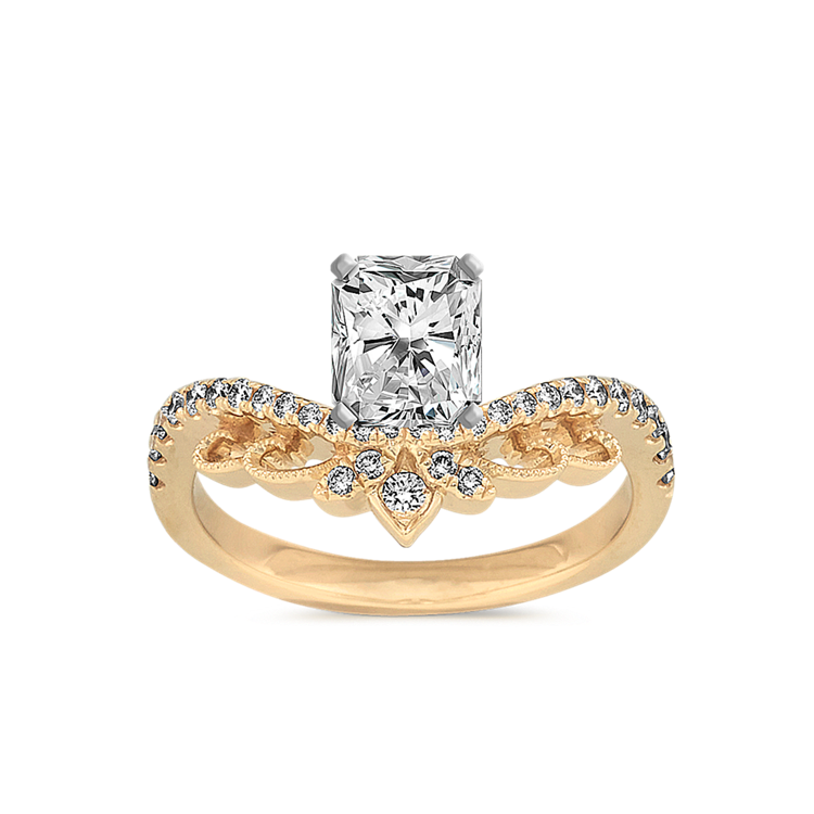 Odette Natural Diamond Engagement Ring in 14K Yellow Gold