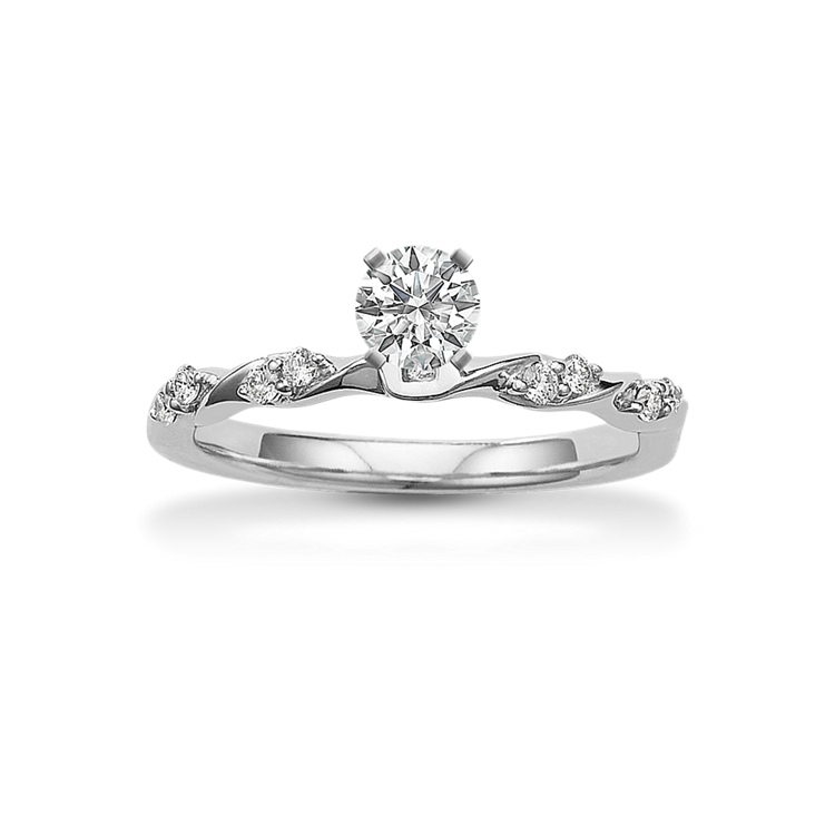 0.23 ct. Natural Diamond Engagement Ring in White Gold