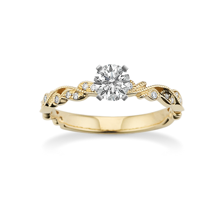 0.33 ct. Natural Diamond Engagement Ring in Yellow Gold