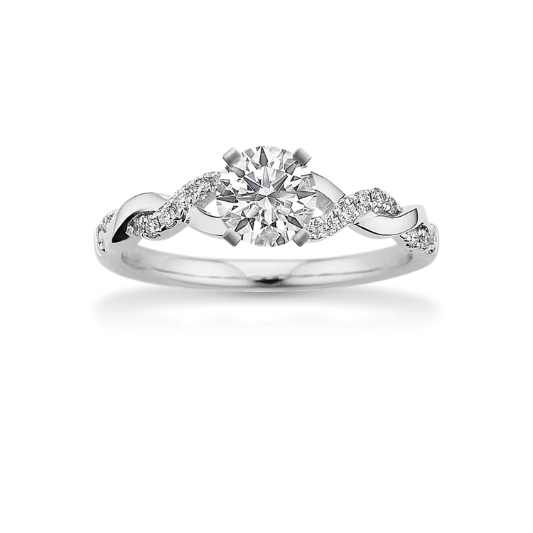0.45 ct. Natural Diamond Engagement Ring in White Gold