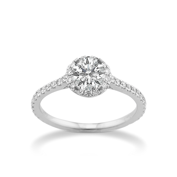 Skye Natural Diamond Halo Engagement Ring in 14K White Gold