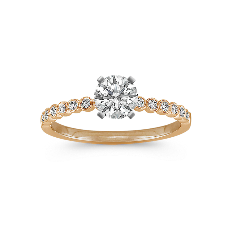 Meander Vintage Bezel-Set Natural Diamond Engagement Ring
